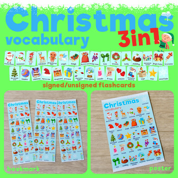 Preview of Christmas Vocabulary 3in1