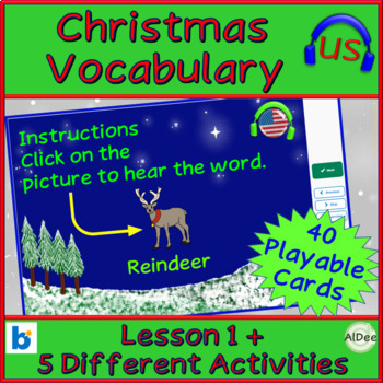 Preview of Christmas Vocabulary Activities No-Prep Lesson 1 Set