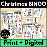 Christmas Vocabulary Bingo Game with Riddles or Inference 