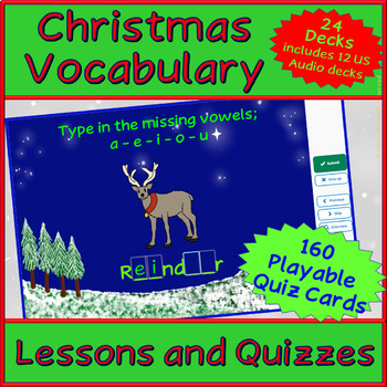 Preview of Christmas Vocabulary Boom Cards Bundle