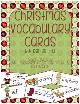 Preview of Christmas Vocabulary Cards