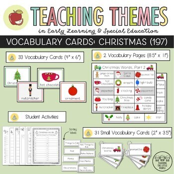 Preview of Christmas Vocabulary Cards and Activities for Young Learners
