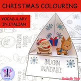 Christmas Vocabulary Coloring Page in Italian Pagina Natal