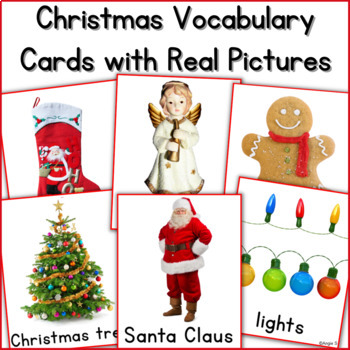 Christmas Vocabulary Flashcards Speech Therapy ESL Sped #blackfriday