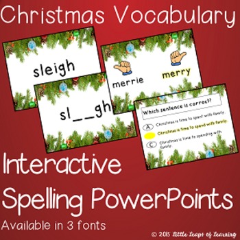 Preview of Christmas Vocabulary: Interactive Spelling PowerPoint