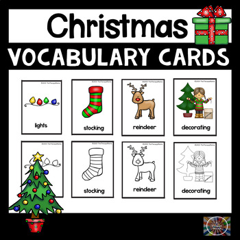 Christmas Vocabulary Picture Cards by The Therapy Mama | TPT