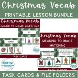 Christmas Themed Vocabulary Task Card & File Folder Growin