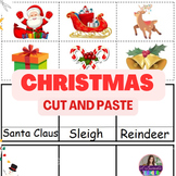 Christmas Vocabulary Worksheets: Cut and Paste Christmas O