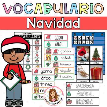 Preview of Christmas Vocabulary / Vocabulario Navidad. December. Write the Room. Spanish