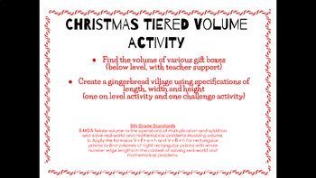 Preview of Christmas Volume Review Activity tiered (3 activities)