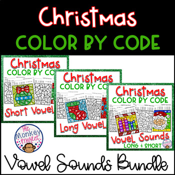 Preview of Christmas Phonics Color by Code Worksheets