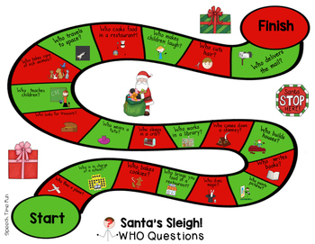 Christmas Wh Question Board Games By Speech Time Fun 