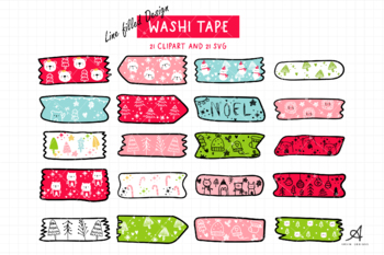 Christmas Theme Washi Tape Clipart by Scrapster by Melissa Held