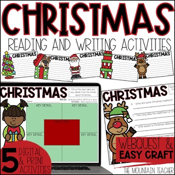 Preview of Christmas Webquest | Reading Comprehension Activities & Writing Craft