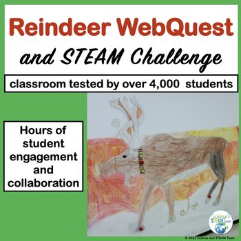 Preview of Christmas Webquest and STEM Challenge about Reindeer