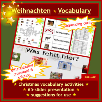 Preview of Christmas Weihnachten Holidays German Vocabulary