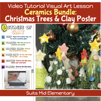Preview of Christmas Winter Art project BUNDLE Clay Trees & Clay POSTER 2nd-5th