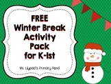 Christmas / Winter Break Homework Pack for Kindergarten or