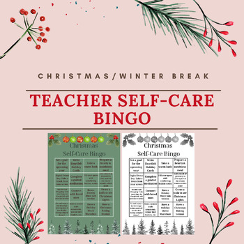 Preview of Christmas/Winter Break Teacher Self-Care Bingo