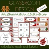 Christmas/Winter Classroom Decor:editable schedule cards a