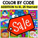 BACK TO SCHOOL Color by Number Code Addition Within to 10 