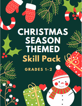 Preview of Christmas Winter December Skill Pack Grades 1-2 (Interactive& Printable!)