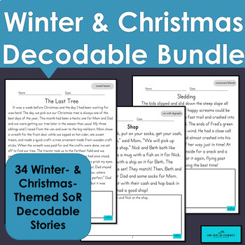 Preview of Winter & Christmas Decodable Bundle | SoR Phonics & Fluency Readers | All Levels