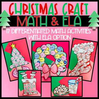 Preview of Christmas Winter Dot Craft- Math and ELA Aligned K-5 Hallway Bulletin Board