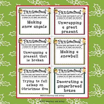 Christmas Winter Drama Prompt Task Cards By Smartsy And Artsy 