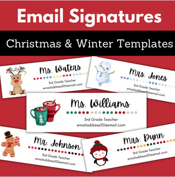 Preview of Christmas Winter Email Signature Templates Entirely Editable Holiday Seasonal