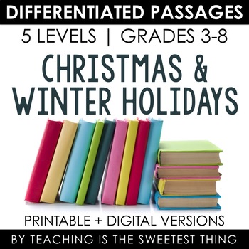 Preview of Christmas & Winter Holiday Differentiated Passages Bundle