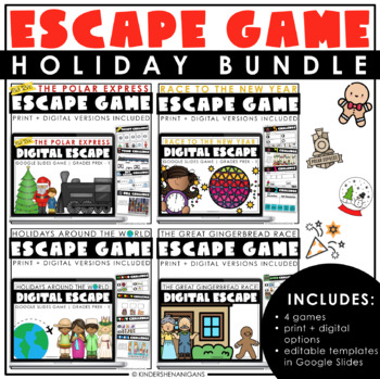 Preview of Christmas | Winter | Holiday Escape Game Bundle
