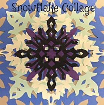 Preview of Christmas Winter Holiday Snowflake Collage Step by Step Lesson