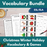 Christmas Winter Holiday Vocabulary Flashcard and Game Bun