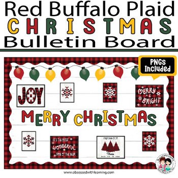 Christmas Winter Holidays Red Buffalo Plaid Bulletin Board Tpt