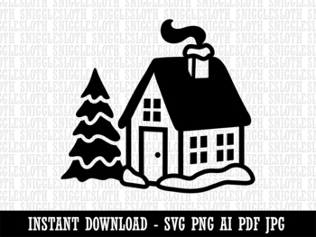 Christmas Winter House Clipart Instant Digital Download AI PDF SVG PNG ...