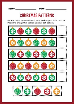 Preview of Christmas/ Winter Learning Packet ( Pre-writing, Patterns, Decorate and Count)