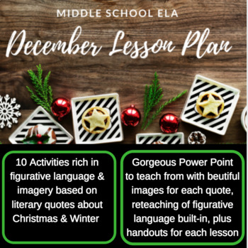 Preview of Christmas / Winter Lesson Plan Pack PERFECT for Middle School ELAR