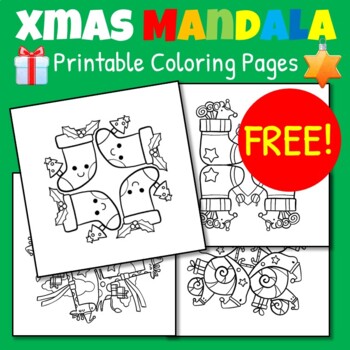 Preview of Christmas & Winter Mandala Coloring Pages | Printable & FREE