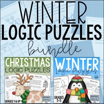 Preview of Christmas & Winter Math Logic Puzzles - Enrichment for Early Finishers Bundle