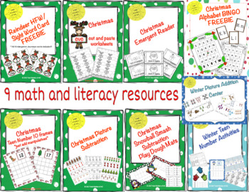 Preview of Christmas/Winter Math and Literacy Bundle