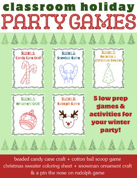 Preview of Christmas/Winter Party Games & Activities for the Classroom
