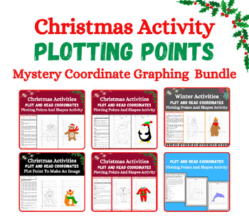 Preview of Christmas Winter Plotting Points On the Cartesian Plane Bundle +Free Bonus