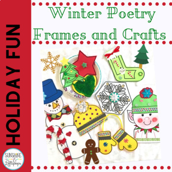Preview of Christmas Winter Poetry Frames | Crafts | First and Second Grade