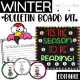 Christmas Winter Reading Bulletin Board and Editable Flami