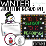 Christmas Winter Reading Bulletin Board and Editable Snowm