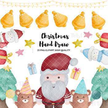 Preview of Christmas Winter Santa Claus Card Clipart Decoration  Season Gift