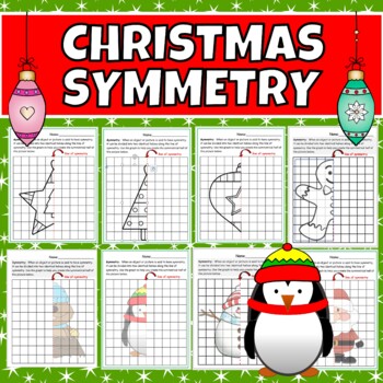 Preview of Christmas / Winter Season Symmetry Art - Grades 2-4