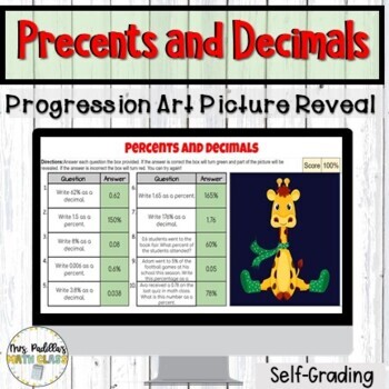 Preview of Christmas | Winter Theme Converting Decimals and Percents Digital Activity