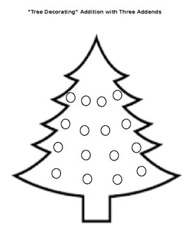Christmas/Winter Tree--Adding three addends by Jeanna Martin | TPT